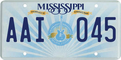 MS license plate AAI045