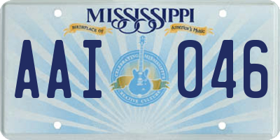 MS license plate AAI046