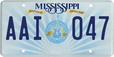 MS license plate AAI047