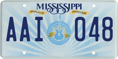 MS license plate AAI048