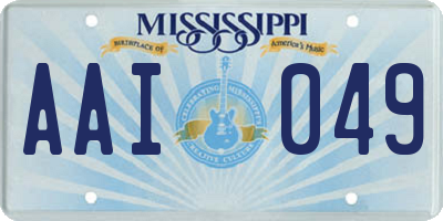 MS license plate AAI049