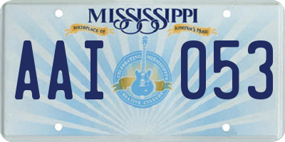 MS license plate AAI053