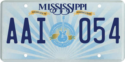 MS license plate AAI054