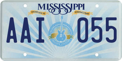 MS license plate AAI055