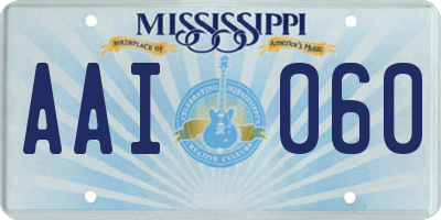 MS license plate AAI060