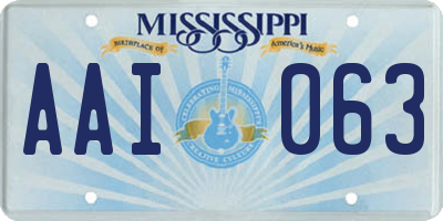 MS license plate AAI063