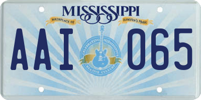 MS license plate AAI065