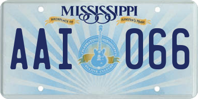 MS license plate AAI066