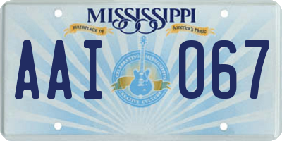 MS license plate AAI067