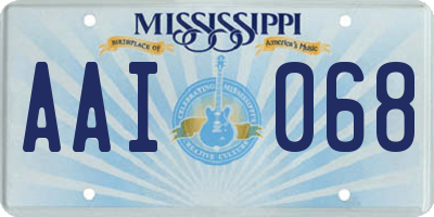 MS license plate AAI068