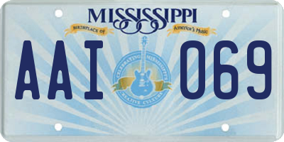 MS license plate AAI069