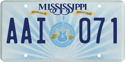 MS license plate AAI071