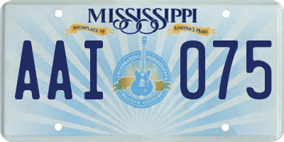 MS license plate AAI075