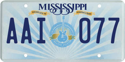 MS license plate AAI077