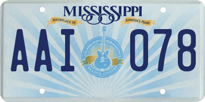 MS license plate AAI078