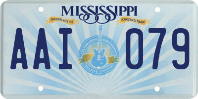 MS license plate AAI079