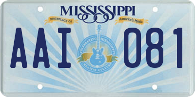 MS license plate AAI081