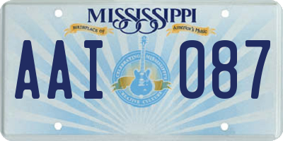 MS license plate AAI087