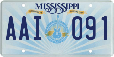 MS license plate AAI091