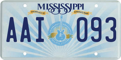 MS license plate AAI093