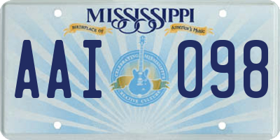 MS license plate AAI098