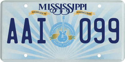 MS license plate AAI099