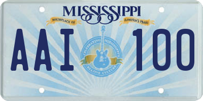 MS license plate AAI100