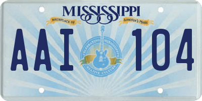 MS license plate AAI104