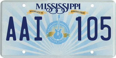 MS license plate AAI105