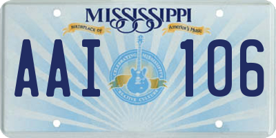 MS license plate AAI106