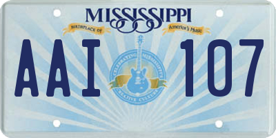 MS license plate AAI107