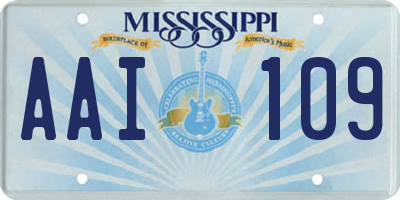 MS license plate AAI109