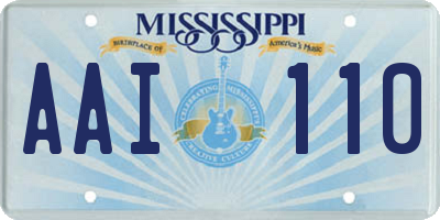 MS license plate AAI110