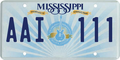 MS license plate AAI111