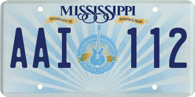 MS license plate AAI112