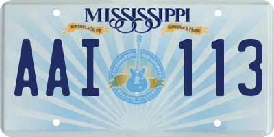 MS license plate AAI113