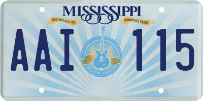 MS license plate AAI115