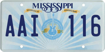 MS license plate AAI116