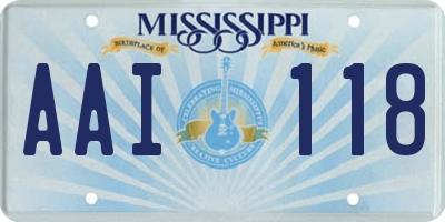 MS license plate AAI118