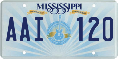 MS license plate AAI120