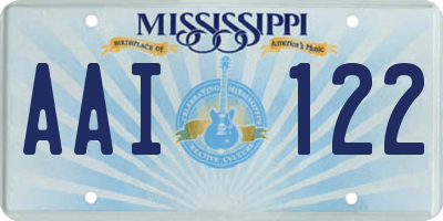 MS license plate AAI122