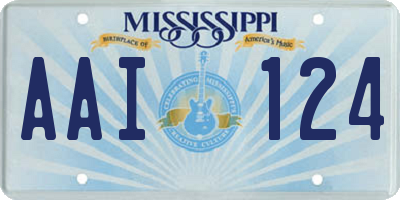 MS license plate AAI124