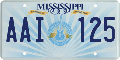 MS license plate AAI125