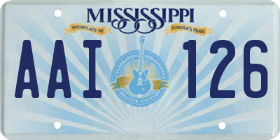 MS license plate AAI126