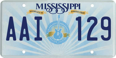 MS license plate AAI129