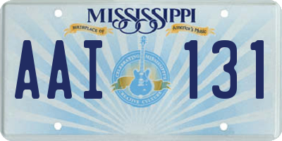 MS license plate AAI131