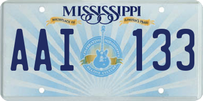 MS license plate AAI133