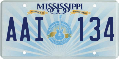 MS license plate AAI134