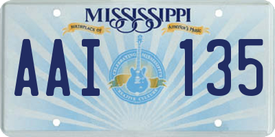 MS license plate AAI135