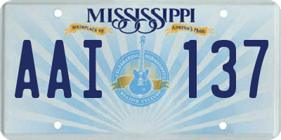 MS license plate AAI137